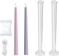 2-Pack Classic Tall Taper Candle Mold,Clear Plastic Pillar Candlestick Mold for Church Christmas Candlelight Dinner Valentine's Day (10.24inch)