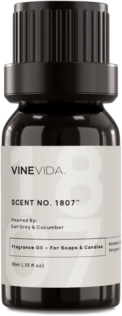VINEVIDA [10mL] Earl Grey & Cucumber Fragrance Oil for Candle Making - Natural Candle Oil Scents - Soap Making Essential Oil - Made in USA