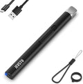 Electric Lighter, Candle Lighter USB Rechargeable, Arc Windproof Flameless Plasma Long Stick with Rope and Ring, Perfect for Candle BBQ Camping Kitchen Stove, Black