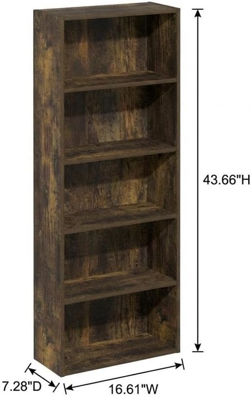Furnifact Amber Pine Bookcase with Stylish Wooden Shelves, Durable Construction, Modern Design, Perfect for Living Room, Home Office, and Bedroom Storage
