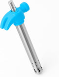 Easy Grip Premium Waterproof Stainless Steel Matt Finish Regular Gas Lighter for Gas Stove, Restaurants & Kitchen Use (Blue)
