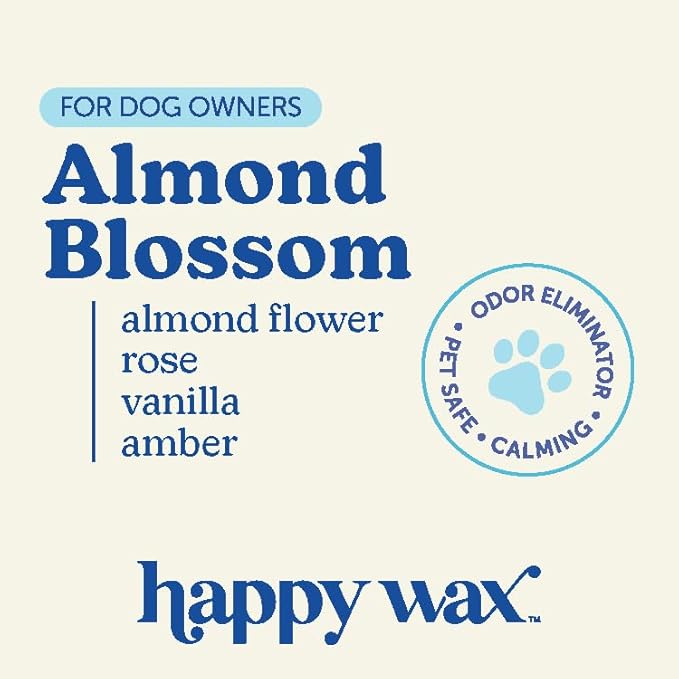 Happy Wax Pet Scents Mix Premium Scented, Non Toxic, Pet Safe, Odor Eliminating, Dye-Free Soy Wax Melts – 6 Total Oz: Almond Blossom for Dogs, Bamboo & White Tea for Cats and Golden Citrus for Pets