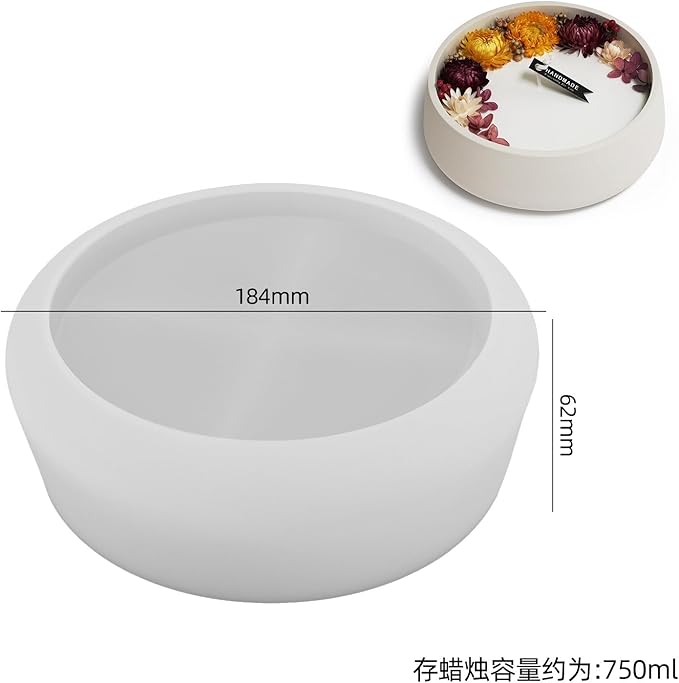 Large Silicone Bowl Mold,Silicone Molds for Resin Concrete Cement, Big Container Storage Mold Jewelry Candle Holder Mold Storage Tray Mold Plant Pot Mold DIY Storage Art Crafts(A), RH0434