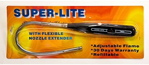 COOKE Super-Lite Extra Long Flexible Refillable Butane Lighter, Great for Fire Pits, Firetables, Fireplaces, Kitchens, and Heaters