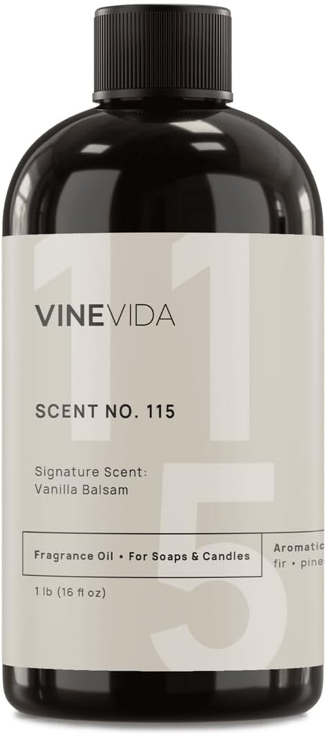 VINEVIDA Scent NO. 115 Fragrance Oil - 16oz (1lb) - Vanilla Balsam Signature Scent for Candle & Soap Making - Made in USA