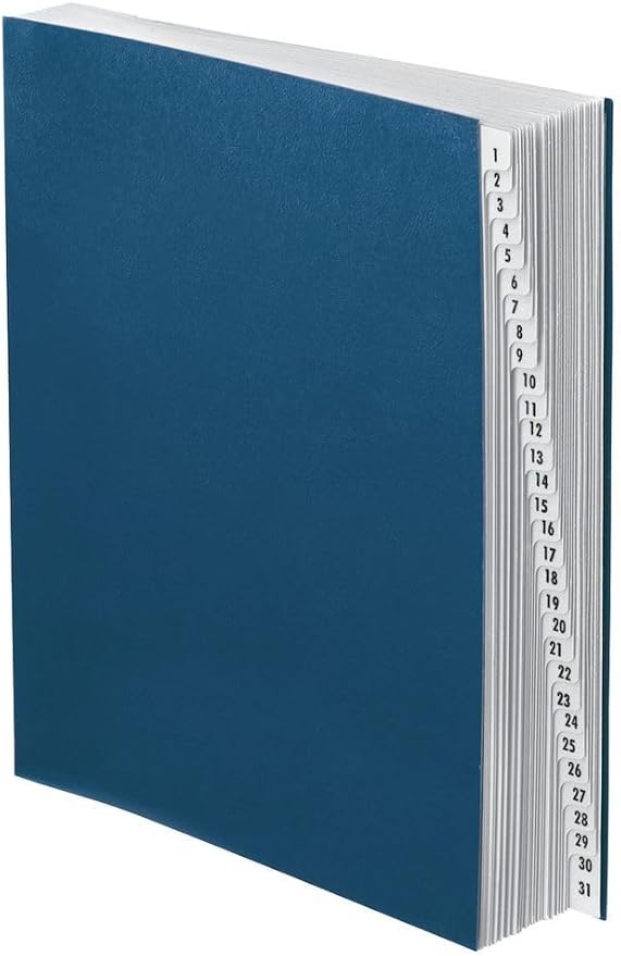 Pendaflex Expanding Desk File, Laminated Daily Tabs, Letter Size, Navy, Each (DDF4-OX)