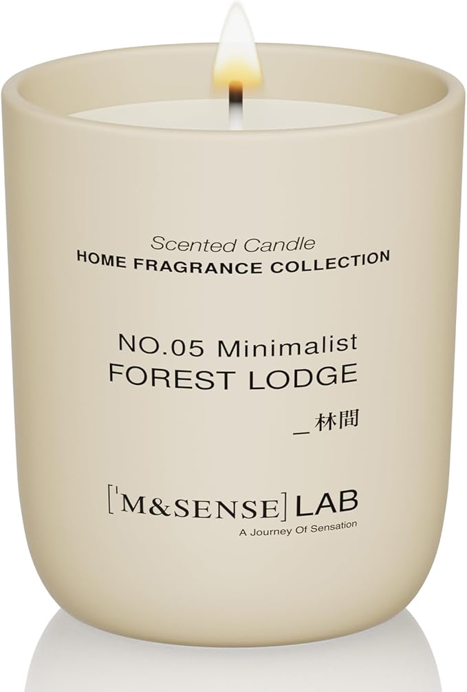 M&SENSE Natural Soy Candle| Forest Lodge | 5.3 oz | Mini Spring Scented Candles for Relaxation, Valentines Day Gift, Home Décor | for Bedroom, Office, Party Small