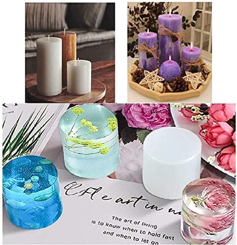 2 Sizes Cylinder Candle Molds for Candle Making Silicone Candle Molds Pillar Candles Resin Mould Epoxy Resin Casting Molds for DIY Aromatherapy Candles, Wax, Soaps, Polymer Clay