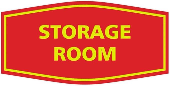 Signs ByLITA Fancy Storage Room Sign (Red/Yellow) - Medium 1 Pack