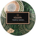 Voluspa Temple Moss, Mini Tin Candle, 4 oz, 25 Hour Burn Time, Coconut Wax Candle for The Home, Handcrafted in The USA
