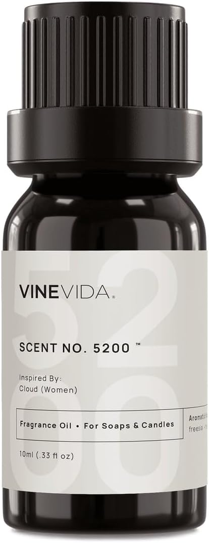 VINEVIDA [10mL] Cloud (Women) Fragrance Oil for Candle Making - Natural Candle Oil Scents - Soap Making Essential Oil - Made in USA