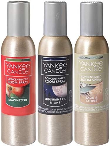 Yankee Candle Concentrated Room Spray Variety Pack, Summer Evening Collection - Odor Eliminating Air Freshener for Home and Bathroom, 1.5 oz (Pack of 3)