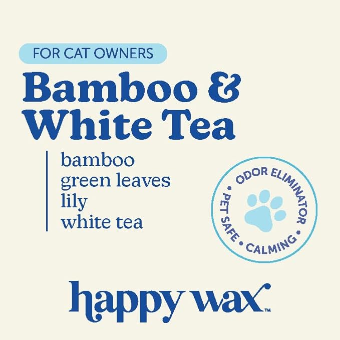Happy Wax Pet Scents Mix Premium Scented, Non Toxic, Pet Safe, Odor Eliminating, Dye-Free Soy Wax Melts – 6 Total Oz: Almond Blossom for Dogs, Bamboo & White Tea for Cats and Golden Citrus for Pets