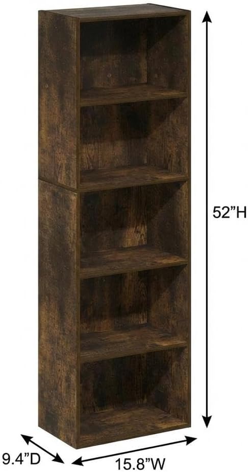 Furnifact Amber Pine Bookcase with Classic Design, Durable Wood Construction, Spacious Shelving, and Versatile Style, Perfect for Living Room or Office use