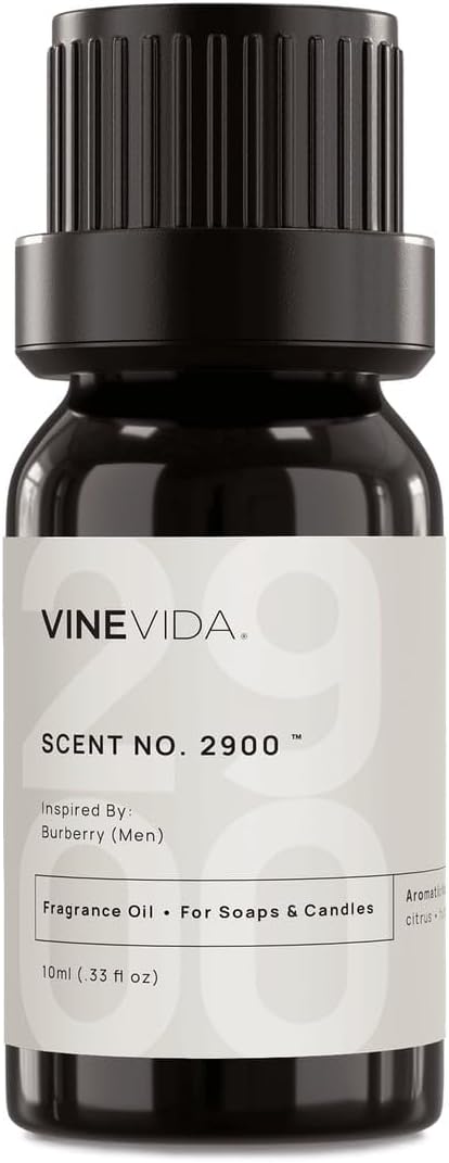 VINEVIDA [10mL] No.2900 (Men) Fragrance Oil for Candle Making - Natural Candle Oil Scents - Soap Making Essential Oil - Made in USA