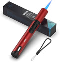 Butane Torch, 6-inch Refillable Pen Lighter with Adjustable Jet Flame for Grill BBQ Candle Camping (Gas Not Included) - RED