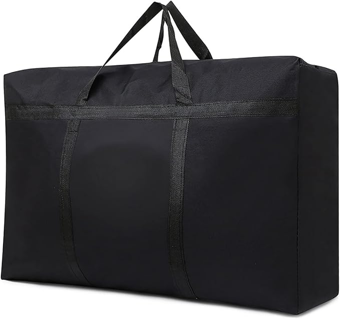 Multipurpose Extra Large Heavy Duty Storage Bags Duffle Bags for Space Saving Moving Storage (Black, 26Gal/100L)