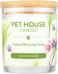 Pet House Candles, Long Burning Scented Candles for Pet Odors, Plant-Based, 60 Hour Burn Time - Lemongrass, 9 oz