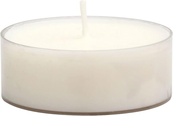 Stonebriar 20 Count Unscented Mega Oversized Clear Cup White Tea Light Candles with 9 Hour Burn Time