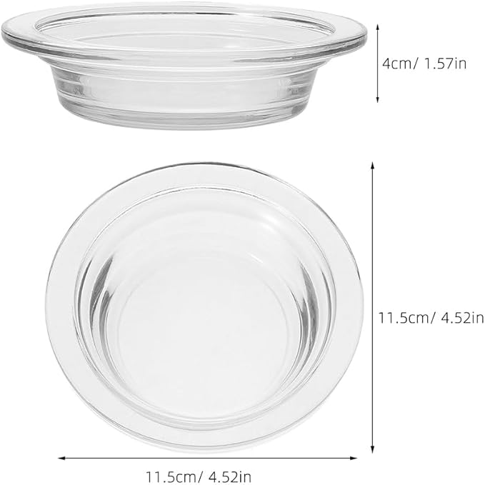 2Pcs Replacement Wax Heating Tray, 4.5in Glass Aromatherapy Tray Candle Heating Bowl, Wax Warmer Replacement Tray Oil Warmer Tray, Wax Melting Tray Wax Tray for Lamp Wax Melting Heating