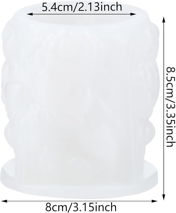 XIAOSHUI Flower Cylinder Candle Mold Flower Pillar Silicone Candle Molds for Candle Making Aromatherapy Candles Gypsum Clay Craft Candle Home Decorate