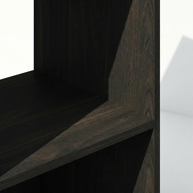 Furnifact Espresso Bookcase with Wooden Construction, Modern Design, Sturdy Support, Versatile Storage Solution for Home and Office