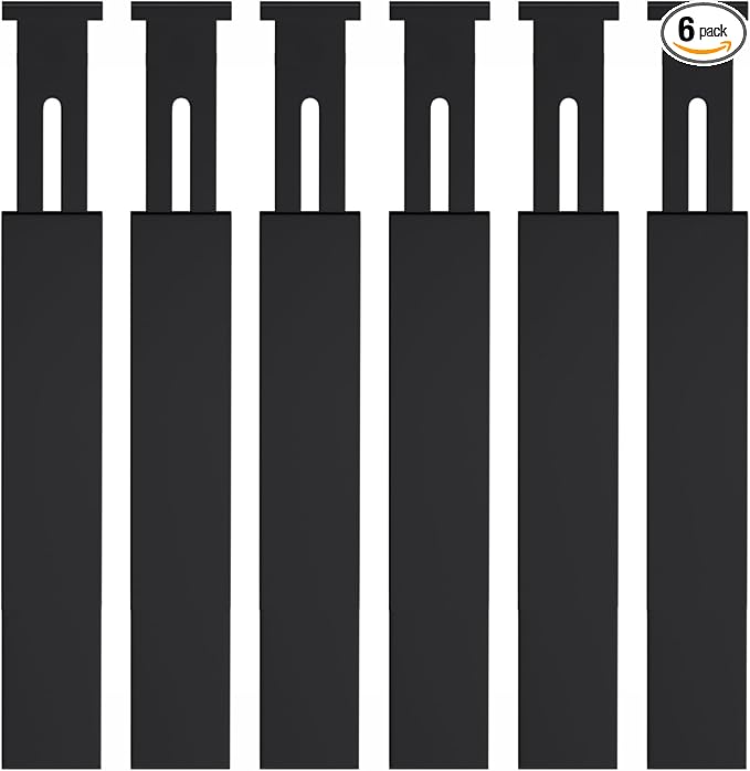 Bamboo Drawer Dividers,17-22" Adjustable Kitchen Drawer Organizer for Clothes,6 Pack Expandable Drawer Organization Separators for Bedroom,Bathroom,Dresser and Office,Black