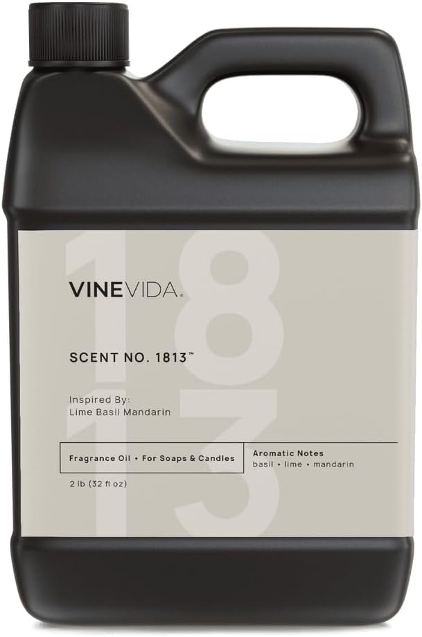 VINEVIDA [32oz] Lime Basil Mandarin Fragrance Oil for Candle Making - Natural Candle Oil Scents - Soap Making Essential Oil - Made in USA