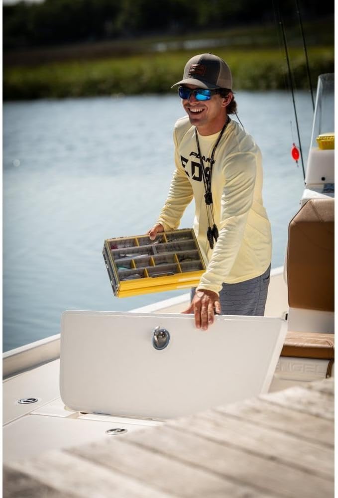 Plano EDGE 3700 Premium Tackle Utility Box, Gray and Yellow, Stackable Organizers, Waterproof, Rust-Resistant Bait and Tackle Storage