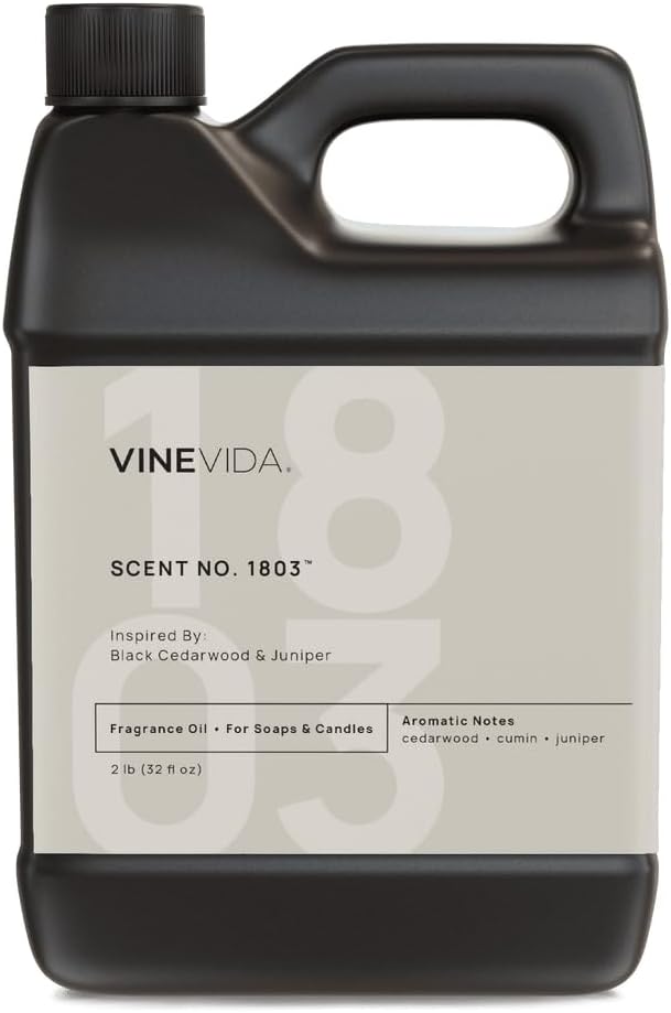 VINEVIDA [32oz] Black Cedarwood & Juniper Fragrance Oil for Candle Making - Natural Candle Oil Scents - Soap Making Essential Oil - Made in USA