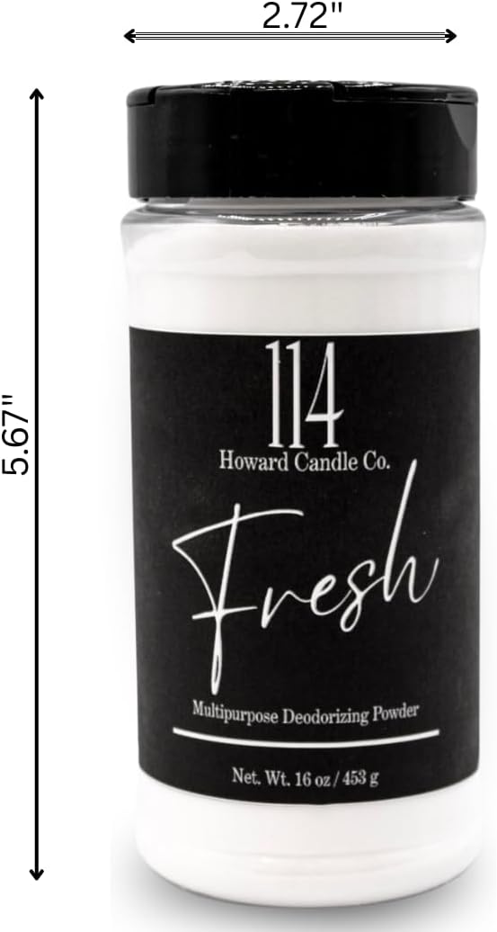 16 oz. Powerful Fresh Linen Fabric & Upholstery Deodorizer & Freshener. Home Odor Eliminator For Strong Odor. Pet Safe. Vacuuming Powder Use for Furniture,Carpet,Rug,Mattresses,Cat Litter