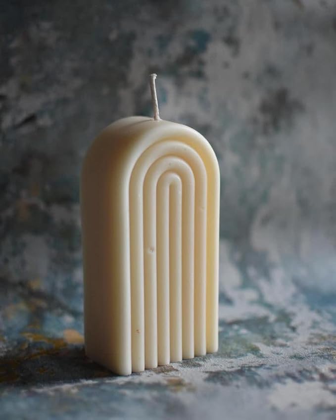 Geometric Rainbow Arch Candle Molds, Striped U-Shaped Silicone Mold, Abstract Lines Epoxy Molds for Candle Making and Baking Making Soap Wax Cake Mousse Ice Cream