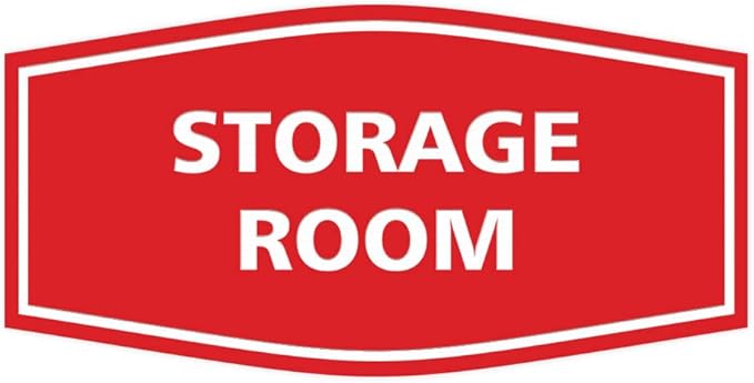 Signs ByLITA Fancy Storage Room Sign (Red) - Large 5 Pack
