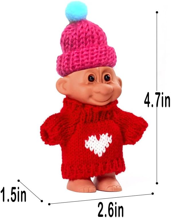 2 Pack Cute Troll Dolls Lighter Case Silicone Funny Mini Dolls Lighter Sleeve with Sweater &Hat for 3.2in Regular Lighters (Lighter not Included) (red & Yellow)