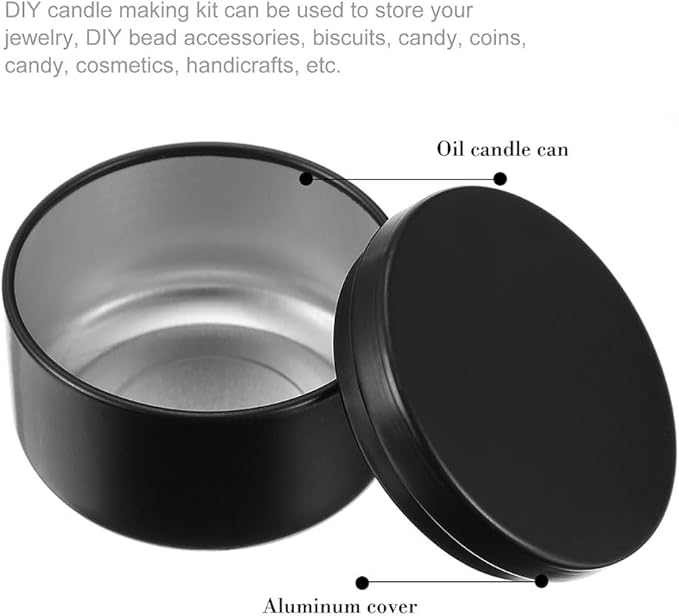 ARTIBETTER 24Pcs 2Oz Candle Tins with Lids Aluminum Mini Round Candle Containers for Diy Making Travel Storage and Party Favors