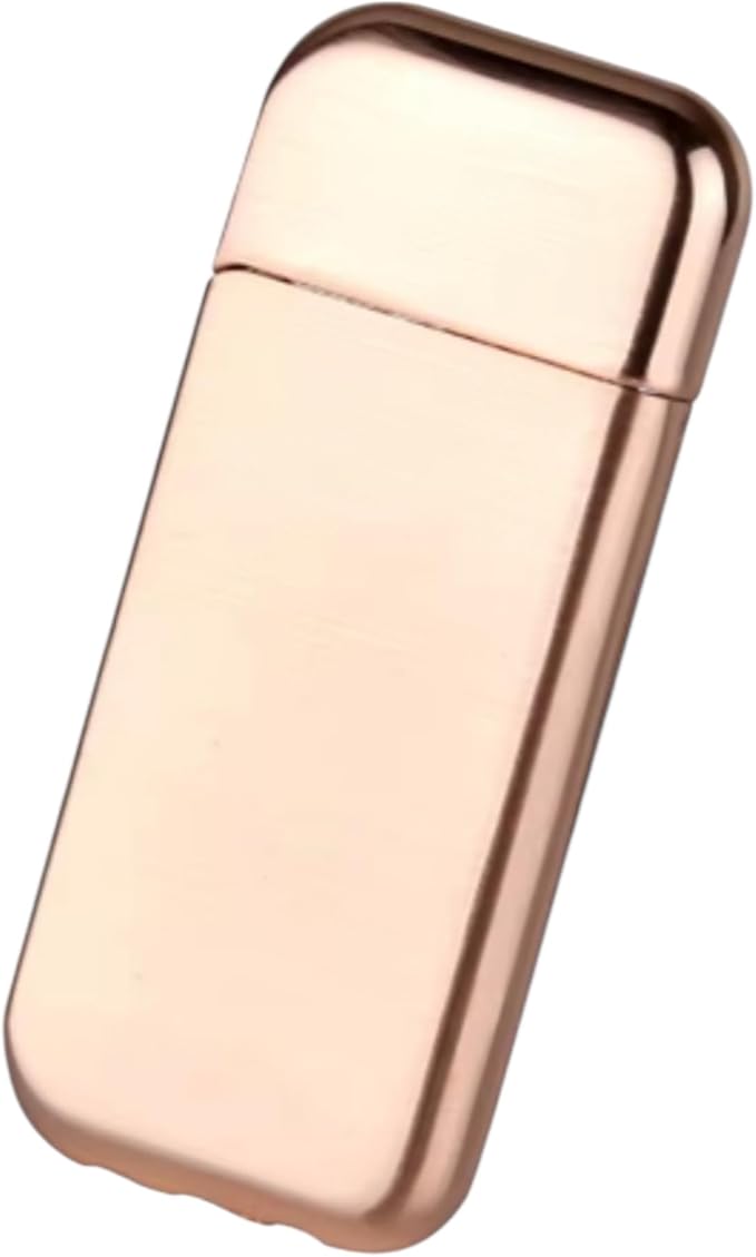 NIVEK Slim Compact Lighter, Ultra Thin, Small Portable, Soft Flame Refillable for Men Women (Rose Gold)