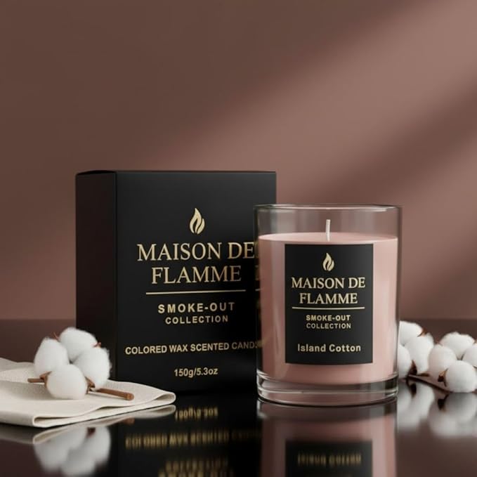 Smoke Odor Eliminating Candle – Island Cotton Soy Wax Candle for Kitchen, Apartment & Home Smells, Long Lasting Odor Neutralizing Scented Candle, 150g / 5.3 oz – Maison De Flamme