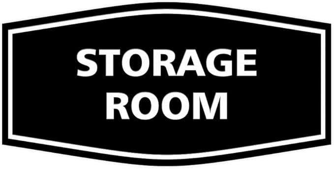Signs ByLITA Fancy Storage Room Sign (Black) - Medium 1 Pack