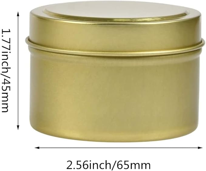 SONVIIBOX 48 Pieces 4oz Gold Candle Tins,Bulk Candle tin,Candle Jars for Making Candles,Bulk Candle Containers for Candle Making,Storage Jars,DIY Candle Making(Gold)
