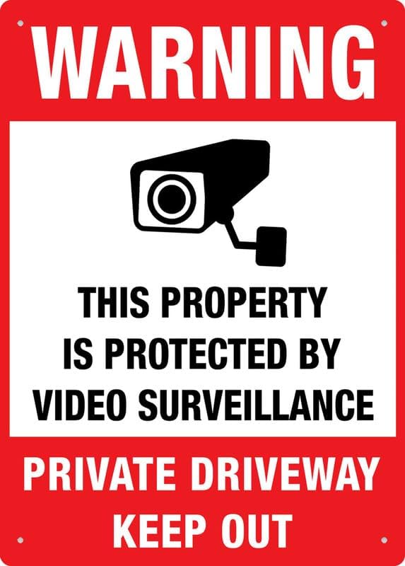 Warning Private Driveway Keep Out 12X8 Inch Tin Sign Great For Garden And Yard Wall Decor