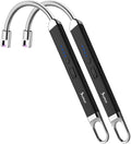 SUPRUS Rechargeable USB Arc Electric Lighetrs with Safety Switch 360° Flexible Neck Flameless Grill Long Lighters for Candle Camping Cooking (Black, 2Packs)