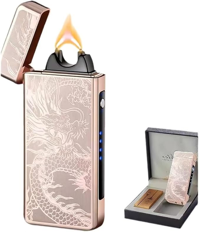 Electric Lighter Plasma Rechargeable with LED Battery Indicator Strong Flame, USB Convenient Charging, Windproof Lighter Outdoor
