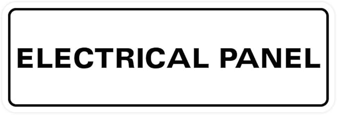 All Quality Standard Electrical Panel Wall or Door Sign - Durable Material | Clear and Functional Sign | Easy Installation‌ - White - Large (2 Pack)