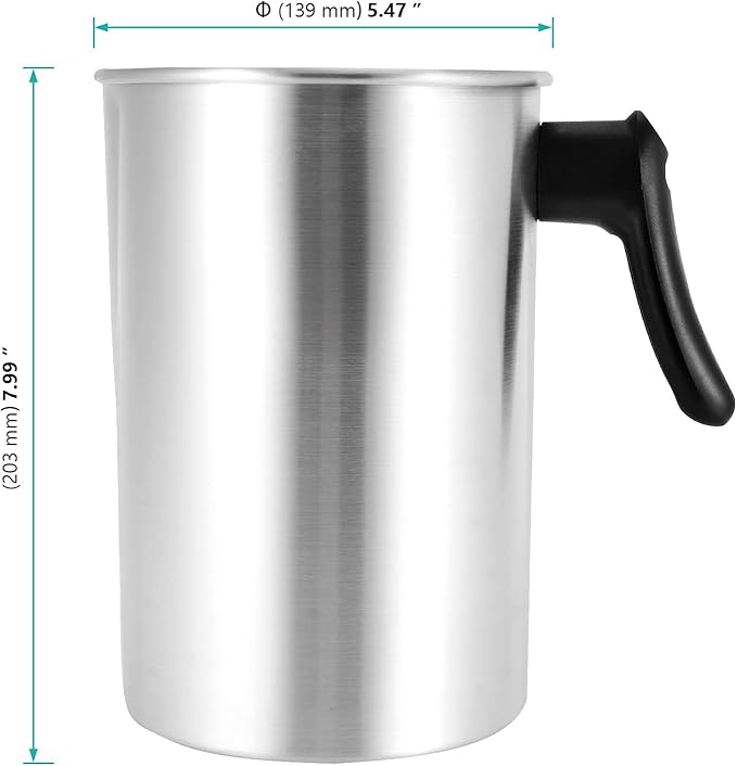 FUNSUEI 2 Packs Candle Making Pouring Pot, 4 Pounds Wax Melting Pot with Dripless Pouring Spout & Heat-Resisting Handle, Aluminum Candle Making Pitcher for DIY Candle Making Kits,
