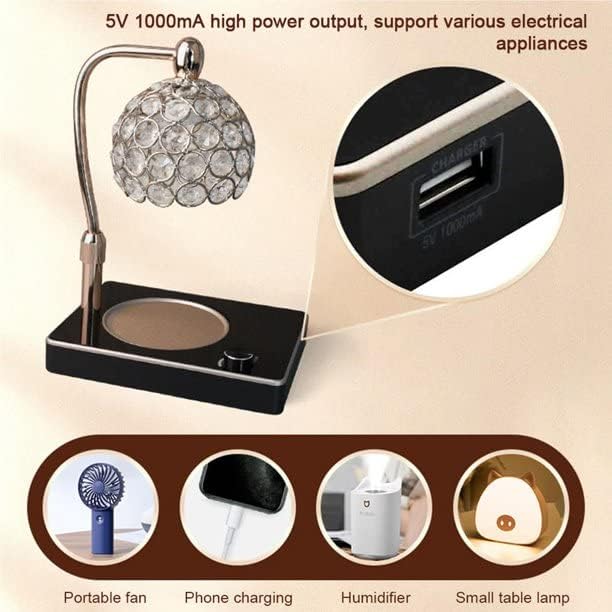 Elegant Style Fragrance Lamp, Height Adjustable Top Down Candle Warmer with Timer, Electric Wax Warmer for Home Office Christmas Decoration (Silver)