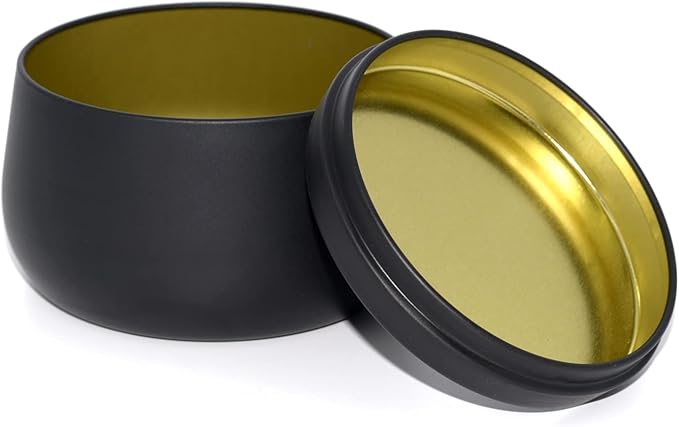 8oz Candle Tins 24 Pieces,Candle Jars Candle Containers with Lids, 8 oz, for Candles Making, Arts & Crafts, Storage, and Gifts (BLACK 12PCS+GOLD 12PCS)