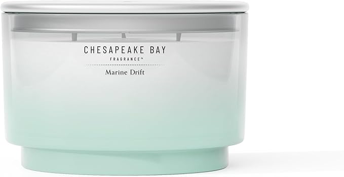 Chesapeake Bay, 14.5oz Marine Drift Scented Candle, Mood Evoking Fragrance, Sea Glass-Inspired Jar, Premium Soy Blend Wax with Essential Oils, Coastal Fragrance for Home Décor or Gifting