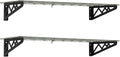MonsterRax | Garage Wall Shelf Two-Pack White or Hammertone | Three Size Options | Includes Bike Hooks | 300lb Weight Capacity (Hammertone, 12"x36")