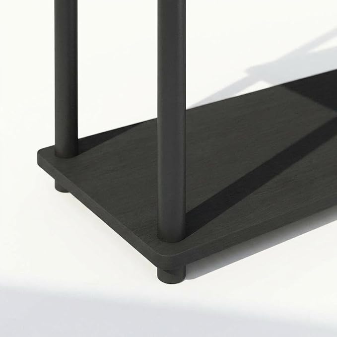 Furnifact Black Bookcase, Modern Wooden Design, Spacious Storage, Durable Wood, Stylish Home Office or Living Room Organizer