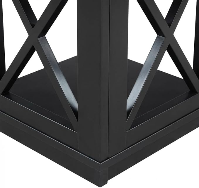 Furnifact Black 5 Tier Corner Bookcase with Spacious Shelves, Modern Design, Durable Non-Lead Base Paint Finish, Ideal for Living Room or Office Storage